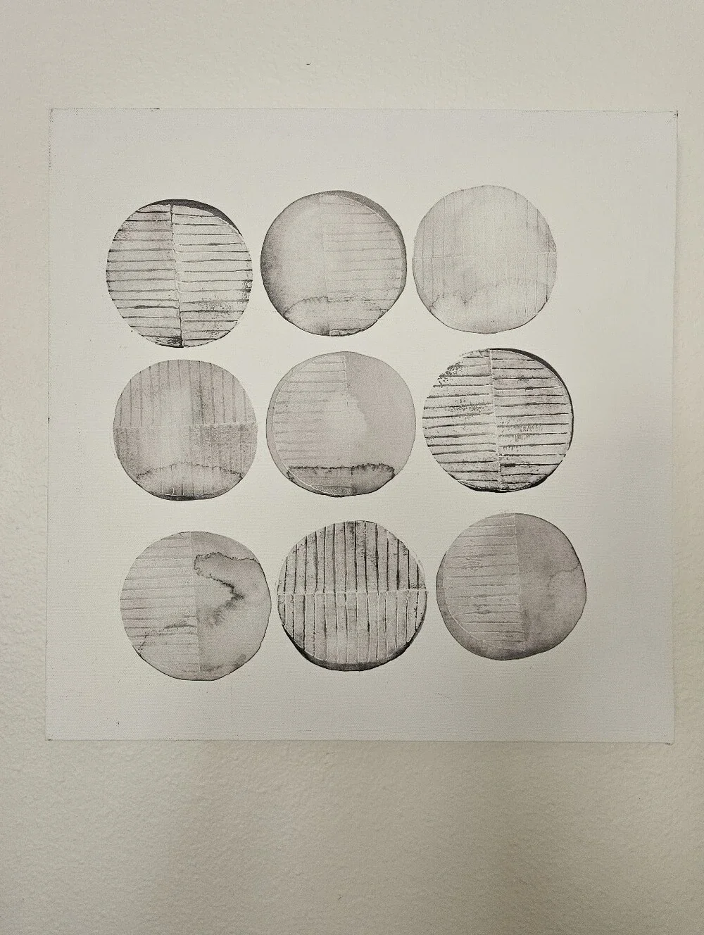 Minimalist Gray Circle Wall Art Canvas - Unbranded